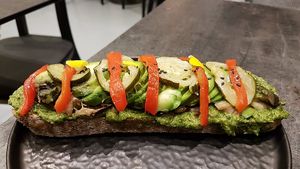 the vegan roast toast at The Avocado Show in Brussels