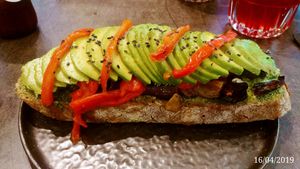 Roast toast with homemade pesto at The Avocado Show in Brussels