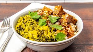 Mom's Caramel Tofu bowl at St. Veg in Rockville
