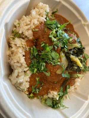 Mumbai bowl with brown rice at St. Veg in Rockville