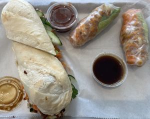 Banh mi and spring rolls   at St. Veg in Rockville