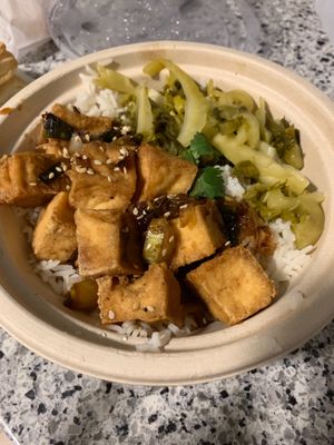 Caramel tofu bowl. So good.  at St. Veg in Rockville