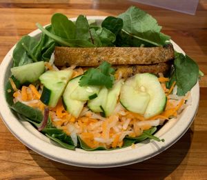 Vegloaf Bowl with organic greens at St. Veg in Rockville