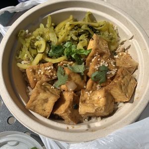 Moms Caramel tofu  at St. Veg in Rockville
