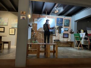 Food was great. Downstairs they had a live painter and bar. Great vibes  at The Open Kitchen in Monteverde