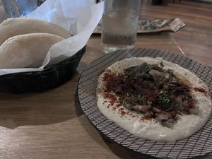 Hummus & mushrooms (5/5)  at The Open Kitchen in Monteverde