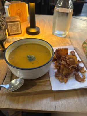 Orange soup   at The Open Kitchen in Monteverde
