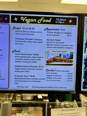 Menu displayed   at Alkalicious Cold Pressed Juice Bar in Chesapeake