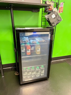 Cooler containing fresh juices  at Alkalicious Cold Pressed Juice Bar in Chesapeake