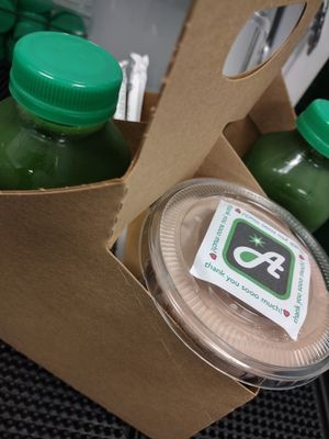 Juices and Strawberry Cake Shake at Alkalicious Cold Pressed Juice Bar in Chesapeake