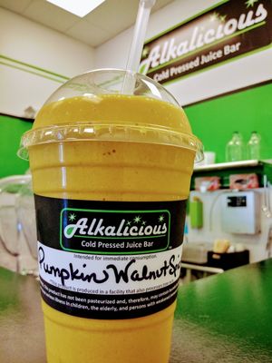 Pumpkin Walnut Spice Smoothie! at Alkalicious Cold Pressed Juice Bar in Chesapeake