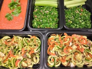 Raw vegan meal prep! at Alkalicious Cold Pressed Juice Bar in Chesapeake
