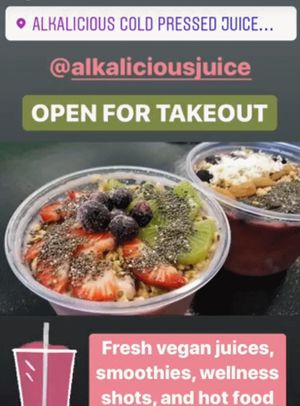 kkrainbowww snapped her smoothie bowls for us! This goodness is the Acai Bliss Bowl and Strawberry Kiwi Bliss Bowl. Thanks for sharing! at Alkalicious Cold Pressed Juice Bar in Chesapeake
