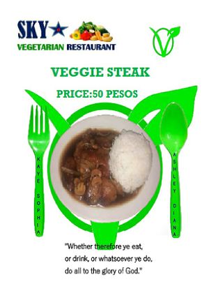 Veggie Steak at Sky Vegetarian Restaurant in Narra