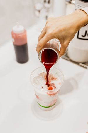 Specialty dessert latte, Rose beat at Planthropie in Birmingham