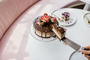 Custom vegan cake  at Planthropie in Birmingham