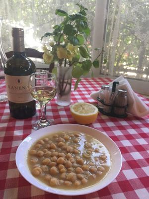 Chickpeas soup at Taverna Kissos in Athens