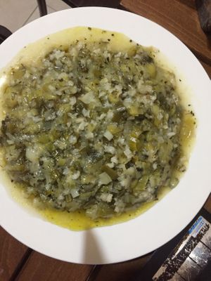 Rice with leek at Taverna Kissos in Athens