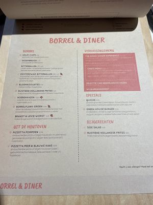 Menu   at The Green House in Utrecht