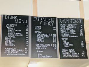 Menu as of 12/21/2018 at Back Room in San Francisco