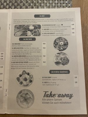 Menu  at Nepal Haus in Munich