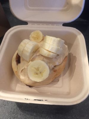 PB frosting with bananas at Cinnaholic  in Knoxville