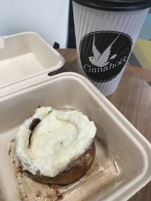 Coffee and cinnamon roll. Perfect start to my Friday.  at Cinnaholic  in Knoxville