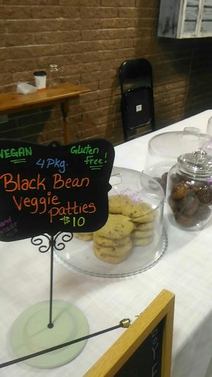 Black bean patties and cookies at Nirvana Nutrition in Riverview