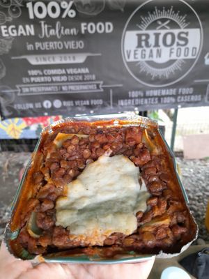 vegan lasagna at Rios Vegan Food in Puerto Viejo De Talamanca