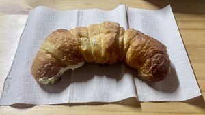 Sweet croissant, I forgot the name of the filling.   at Rios Vegan Food in Puerto Viejo De Talamanca