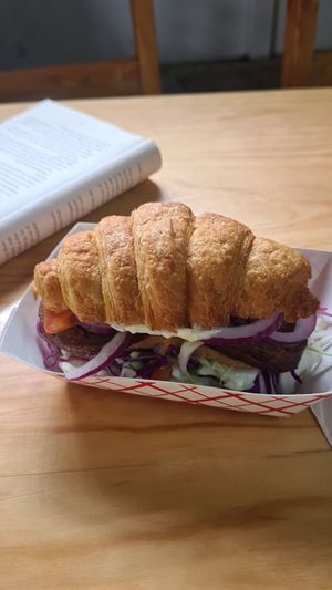 I dont remember the name but its with selfmade vegan meat and selfmade vegan chickpea cheese at Rios Vegan Food in Puerto Viejo De Talamanca