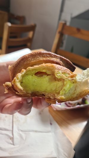 This crossaint was filled with some vanilla/lemon thing at Rios Vegan Food in Puerto Viejo De Talamanca