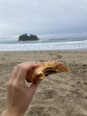 Chocolate filled croissant   at Rios Vegan Food in Puerto Viejo De Talamanca