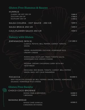 menu at Rios Vegan Food in Puerto Viejo De Talamanca