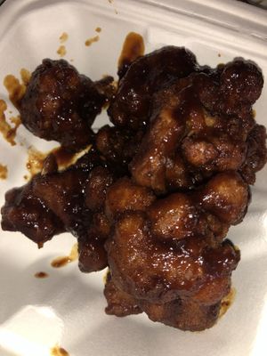BBQ fried cauliflower  at A Live Kitchen in Queens