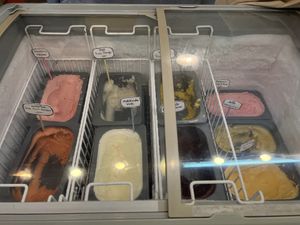 Ice cream flavours: more limited selection at the market  #Veganuary at Om La Mai in Chiang Rai