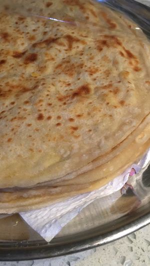 Vegan and vegetarian. 
Alloo Paratha.  at Delhish in Oxford