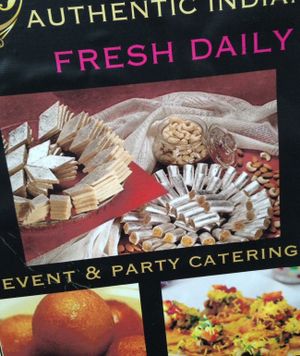 Specialist Indian sweets. 
Kaju Katli and fancy Katli. 
Vegetarian  at Delhish in Oxford