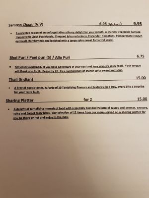 Vegan and vegetarian.  Lunch and dinner menu.  at Delhish in Oxford