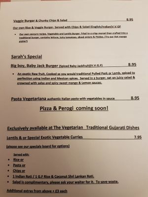 Dinner menu  at Delhish in Oxford