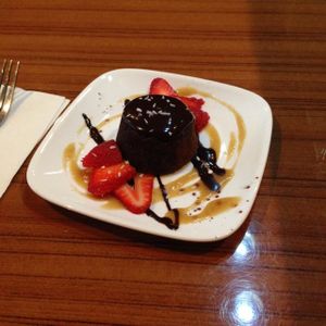 chocolate lava cake at Leafy Greens Cafe in St Petersburg