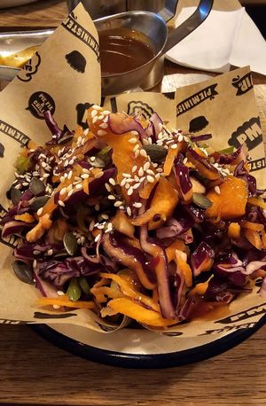 vegan slaw.. and even have vegan gravy at Pieminister - Stokes Croft in Bristol