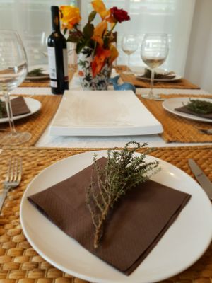 beautiful table setting decoration  at Mama Mia! Vegano Italiano in Borriana