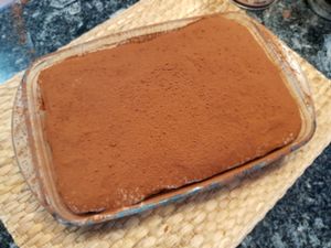 Final touch - absolutely vegan tiramisu at Mama Mia! Vegano Italiano in Borriana