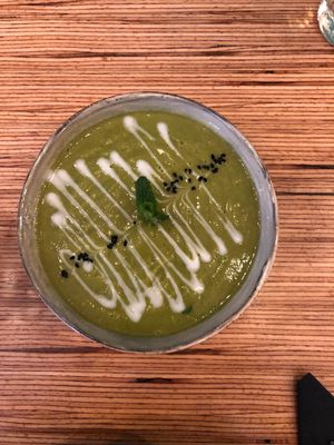 Brocoli and mint soup  at Sixta in Toulouse