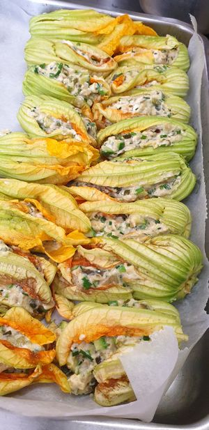 Stuffed zuchini flowers  at Sixta in Toulouse