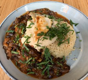 Feijoada: black beans, shiitake mushrooms, and quinoa at Sixta in Toulouse