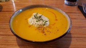 Apricot-carrot soup at Sixta in Toulouse