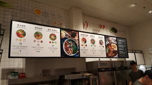 Menu of bowls, can substitute tofu for meat, or make your own. at Hunter Gatherer in Shanghai