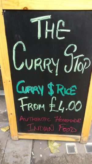 Menu at The Shoreditch Shop in London